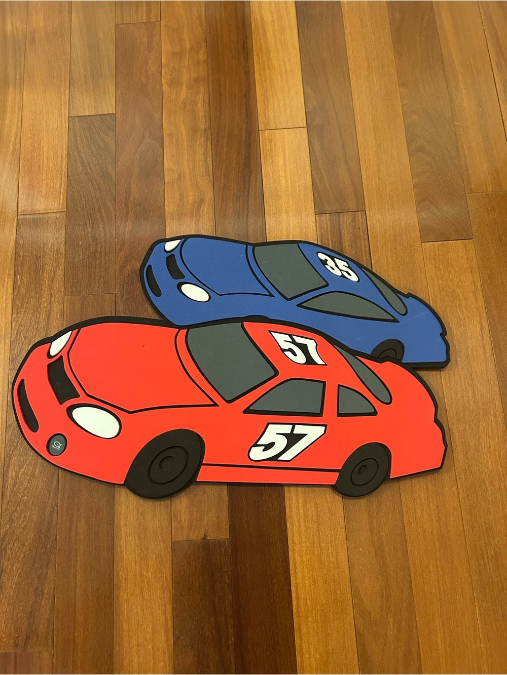 Kids Boys Room Wall Decor Straight Pin Board Cars Racing Blue Red & Black White